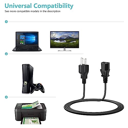 Cable de alimentación AC UL 6FT compatible con máquina de humo Rockville miniatura 4