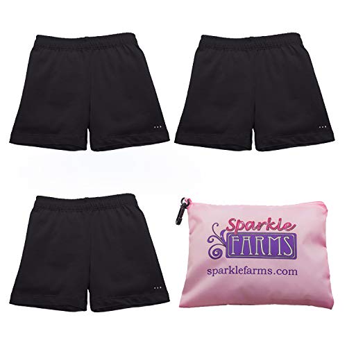 Sparkle Farms Girls Under School Uniform Shorts for Bike, Dance, Active Playground Cartwheels, 3-Pack