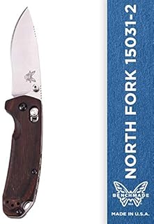 Benchmade - North Fork 15031-2 Knife, Drop-Point Blade, Plain Edge, Satin Finish, Wood