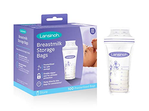 Image of Lansinoh Breastmilk Storage Bags With Convenient Pour Spout Double Zipper Seal