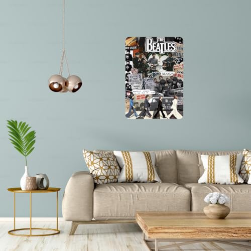 Image of Zesta Bathroom Decor Items Washroom Decor Tin Sign | Aesthetic Posters Wall Poster for Bedroom | Magnetic Cafe Decoration Items / Restaurant Decorations Items | Quirky Home Decor Bar Accent (Beatles (5))