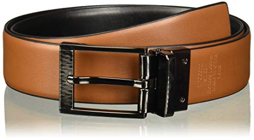 Perry Ellis Portfolio Feather Edge Leather Men's Belt, Reversible with Etched Buckle, Soft Touch Material2