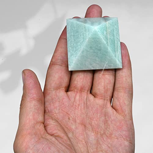Image of Amazonite Pyramid - 2 inch Inch Crystal Pyramid for Positive Energy, Vastu, Reiki, Feng Shui and Chakra Healing Energy Balancing