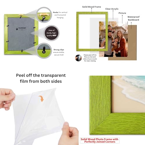 Image of Square Frames 5x5 inch | Sleek Photo Frames For Wall Decor | Wall Frame To Refresh Room | Premium Wooden Photo Frame | Green Wall Decor (5x5 inch, Green)
