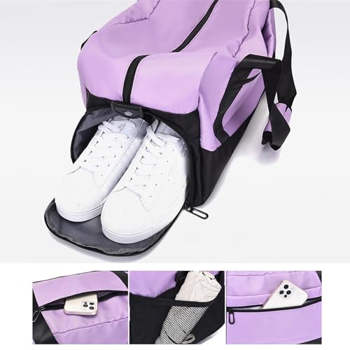Gym Bag for Women, Large Multi-Carrying Gym Bag with Shoe Compartment Dry Wet Pocket Detachable Shoulder Strap Carry On Duffle Bags for Airplanes Women Travel Sports Overnight Weekender Trip4