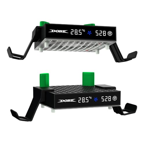 Dobe - Ventilador de refrigeración compatible con Xbox Series X/S con pantalla LED, sistema de ventilador de refrigeración de velocidad ajustable, ventilador superior de bajo ruido con ventilador