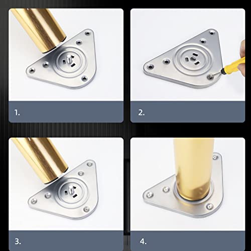 Patas de metal ajustables contra desniveles, soporte de aluminio con tornillos 8