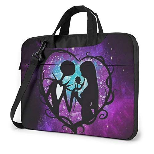 Pomue The Ni-GHT-mare Before Christmas Heart Laptop Bag Shoulder Messenger Bag Computer Tote Briefcase for Work School 15.6 Inch