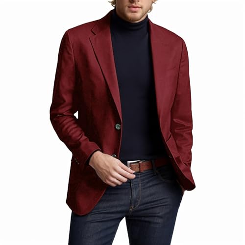 Men's Blazer Jacket Slim Fit Casual Two Button Blazer Jacket Suit Jackets Lightweight Knit Sport Coat for Men