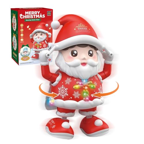TZQFROCE Weihnachtsmann Spielzeug mit Musik/Licht Kreativer Tanzender...