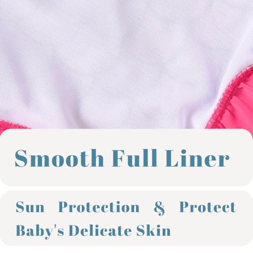 Image of Aalizzwell Baby Girls Long Sleeve One Piece Swimsuit with Hat