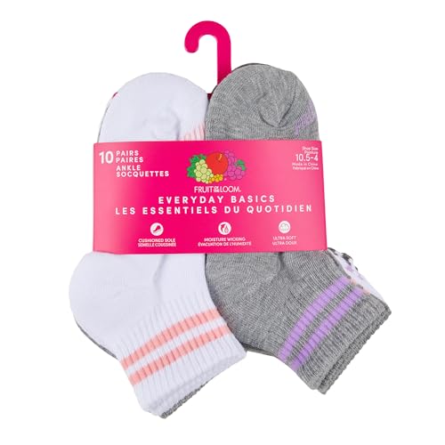 Image of Fruit of the Loom Girl's Everyday Essential Soft Cushion Socks
