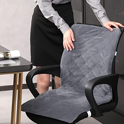 QJJML Coussin de Chaise Chauffant, Coussin de siège de Chaise de Bureau 8 Niveaux de température réglables Chauffe-Chaise intégré à température constante Automatique,Grey