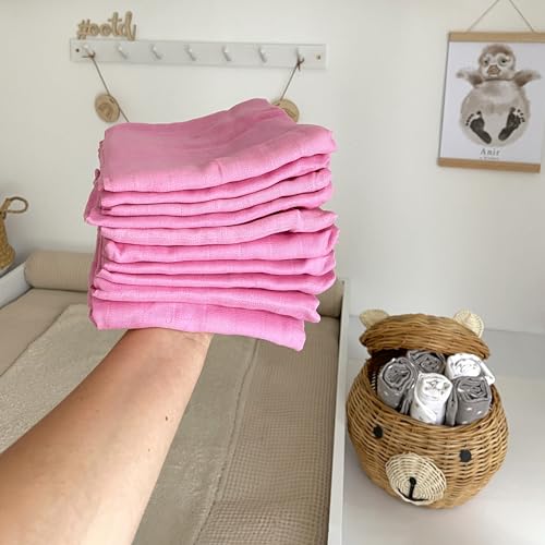 ZOLLNER 5 mussole da neonato, 100% cotone, 80x80