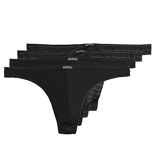 G-String Underwear for Men Sexy Low Rise 4 Packs Polyester Bikini Thong