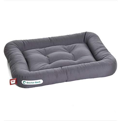 Doctor Bark Hundekissen - orthopädisches Hundebett, 95°C waschbar, hygienisch, robust & bequem (S - 60x55 cm, Grau)