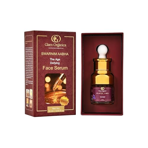 Image of Swarnim Aabha Age-Defying Face Serum, 15 ml | Enriched with Kumkumadi, Almond, Jojoba & Grapeseed Oil | Lightweight Radiance & Nourishing Facial Serum
