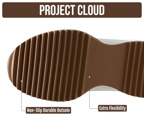 Image of Project Cloud Womens Sneakers - Memory Foam Insole and Lightweight Spring Shoes - Non-Slip Lace Up Trendy Shoes - Fashion Sneakers for Women 2026