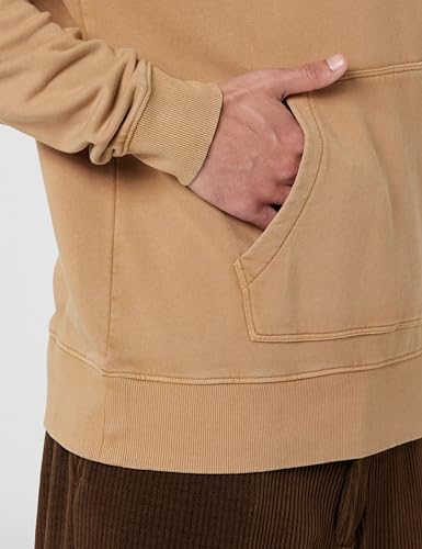 Image of Gap Men's Full Sleeve Hooded Neck Standard Fit Brushed Sweatshirt,Lt.Brown,XS