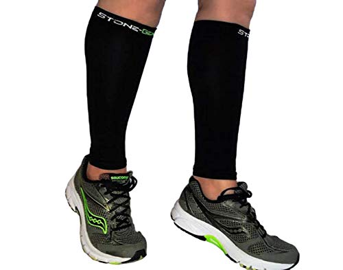 Stone Gear Calf Compression Sleeves Best Leg Compression Sleeves are Great for Running, Crossfit, Basketball, Cycling, Travel, and More.