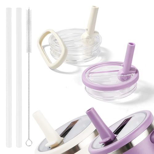 Image of 2 Pack Stanley Lid Replacement 30 oz, Flip Straw Leak Proof Lid for Stanley Quencher H2.0, Spill Proof Tumbler Lid, BPA Free Reusable No Spill Straw Lid for Stanley Cup Accessories