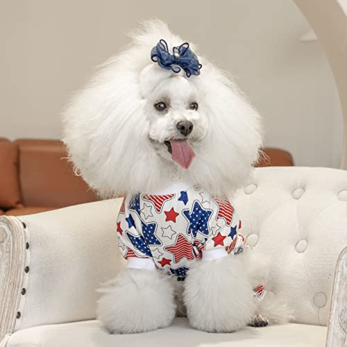 Image of CuteBone Small Dog Pajamas Shirt Stretchy Summer Puppy Pjs Soft Cat Onesies Pet Clothes for Daily Wear DA19XS