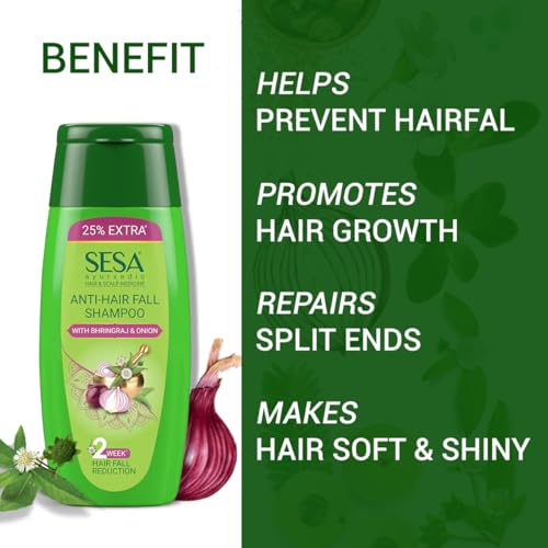 Image of SESA Ayurvedic Hair Oil 200Ml + Ayurvedic Anti Hairfall Shampoo 100Ml Combo Pack Control Hair Fall Nourishes Scalp Help Hair Growth For Men & Women