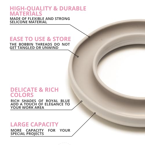 Image of 8 PCS Round Bobbin Holders for Sewing - Silicone Sewing Bobbin Holder Set in Pastel Colors, Flexible Sewing Machine Bobbin Holder Rings for Thread Organization & Sewing Bobbin Storage