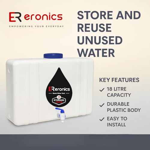 Image of Waste Water Storage Tank 18L - Wall-Mountable, Food-Grade HDPE Plastic, Translucent Design, Easy to Connect with All Ro purifiers /Air Conditioners /Other Sources