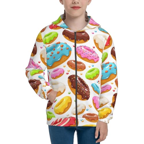 Color Donut Kids Pullover Hoodies Boys Zip Up Sweatshirts Girls Athletic Clothes with Pocket3