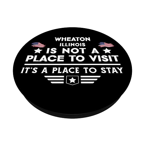 Wheaton Illinois Place to stay USA Town Home City PopSockets Swappable PopGrip, Black - Image 2