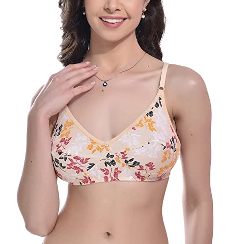 Image of FIMS - Fashion is my style Cotton Bra Non-Padded Non-Wired Bra Floral Print Bra for Women Combo Pack Girls Everyday Bra