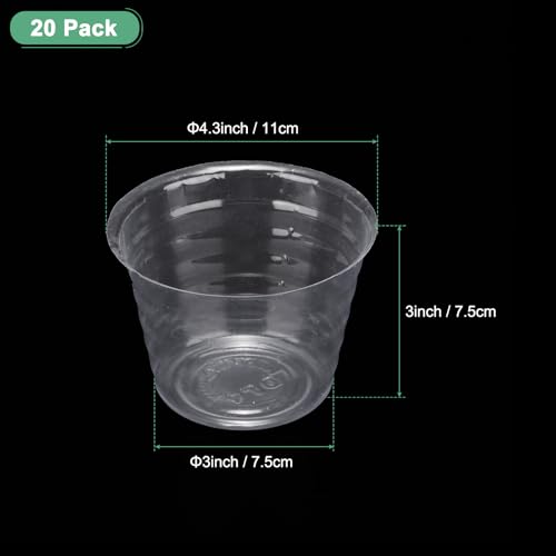 M METERXITY 20-Pack Plastic Plant Saucer, 4.3 Inch Clear Thin Plant Saucer Drip Tray for Indoor/Outdoor, Planter Liners Nursery Pots - Image 3