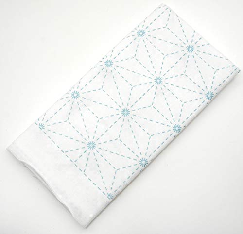 Image of Yokota Daruma Sashiko Cloth Sashiko Fabric - Pre-Printed Sashiko Sampler - White with English Instruction Inside (White ASANOHA)