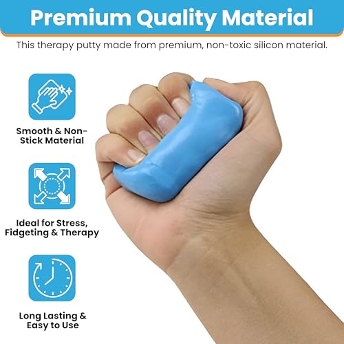 Image of FlintRehab Quality Therapy Putty for Kids & Adults (6 Pack, 3-Oz Each) Thera Putty for Hand Therapy & Fidgeting | Exercise Hand Putty for Hand Strength | Helps Relieve Stress & Anxiety