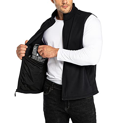 33,000ft Men's Fleece Vest, Lightweight Warm Zip Up Polar Vests Outerwear with Zipper Pockets, Sleeveless Jacket for Winter3