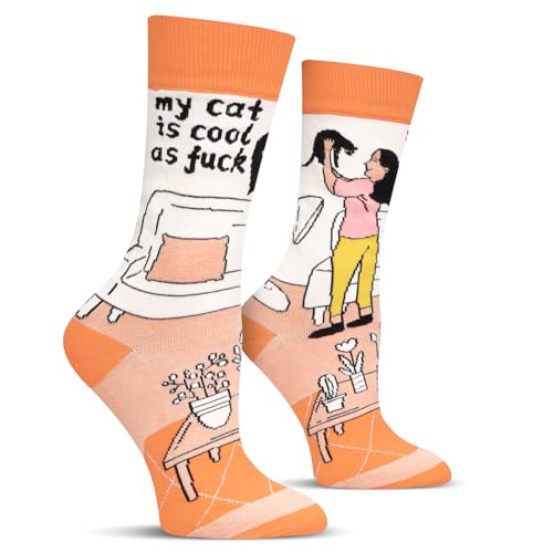 Funny Cat Socks for Women Teen Girls- MY CAT IS COOL Novelty Gifts for Girlfriend Daughter Mom Crazy Cute Socks- Easter Birthday Fun Gag Xmas Gifts for Cat Lovers Christmas Stocking Fillers