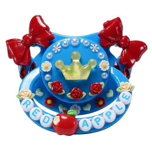 CutiePlusU Chupete de tamaño adulto para adultos-Big Shield DIY hecho a mano - Ruby Tiara