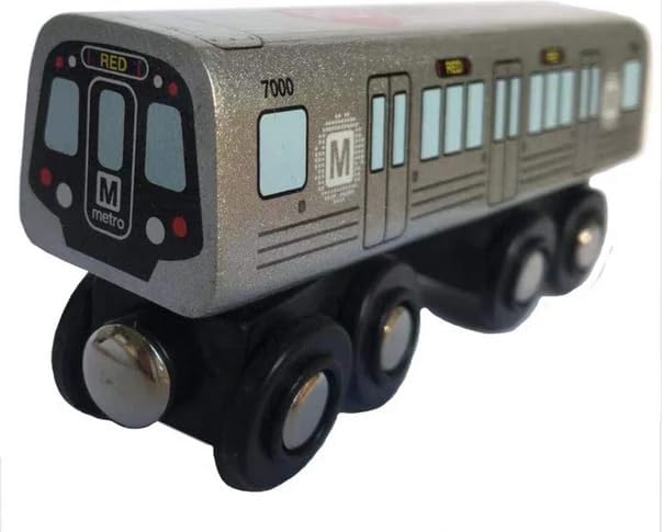 DC Metro Red Line Wooden Train car-Measures About 4 3/4" Long