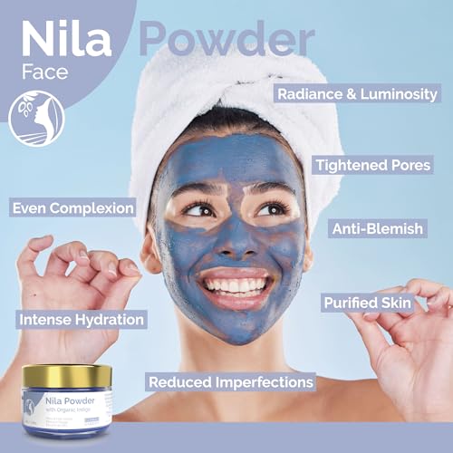 Fatima's Garden Pure Nila Indigo Powder 100g - Natural Moroccan Face & Hair Care Powder for Exfoliating and Moisturizing