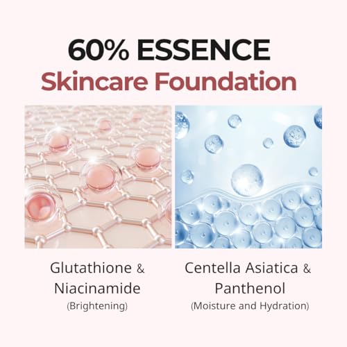 milktouch Cushion Foundation, 24H Flawless Skin, Radiant Shine, No Oxidation, Long-Lasting, Non-Creasing, 60% Hydrating Skincare Infused Korean, Stocking Stuffers, Christmas Gifts (33C Cinnamon)