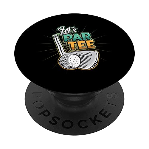 Lets Par Tee Golfer Funny Golf Club PopSockets Swappable PopGrip, Black