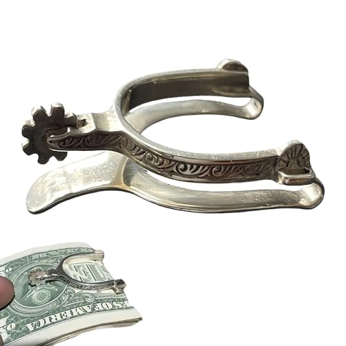 Vintage Western Spur Sterling Silver Money Clip, Metal Spur Cash Clip Bill Holder, Rider Accessory Gifts for Husband, Father (1pcs)