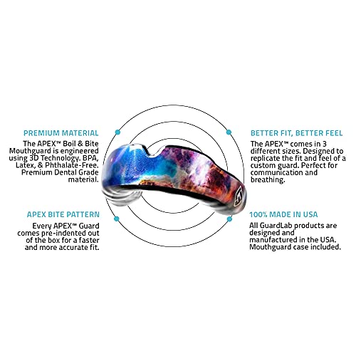 Image of GuardLab APEX Boil & Bite Mouthguard by 3D Protection | Athletic Safety | High-Tech & Customizable | Cosmos Design (Spectrum, Medium)