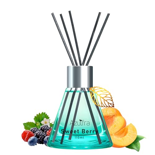 Azulfra Reed Diffuser Set 3.4 oz, Berry Scent Diffusers for Home, Aromatherapy Diffuser for Room Office and Desk Decor