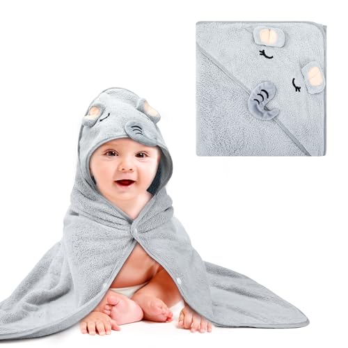 Heveer Accappatoio Neonato Asciugamano per Bambini Asciugamano Neonato con Cappuccio 80x80cm