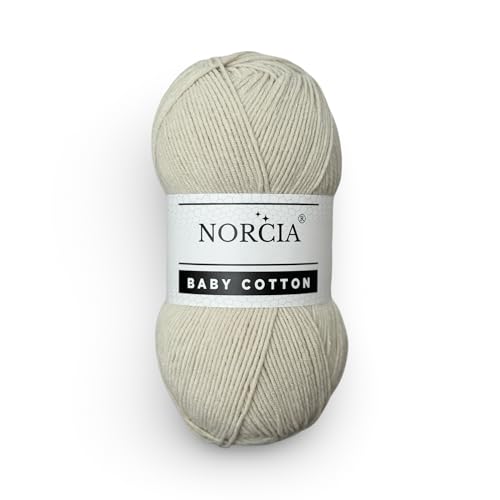 Norcia Baby Cotton, 55% Cotton 45% Acrylic Yarn, Fine/Sport (2) for Crochet and Knitting, Soft Amigurumi Yarn, 100 gr (361 yds)