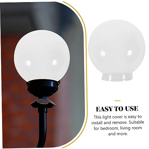 Image of Angoily 6 Inch White Acrylic Replacement Globe Round Lamp Shade Covers for Ceiling Wall Fixtures Lamp Posts Streetlight 85mm