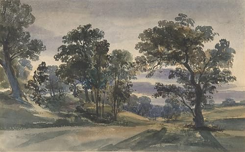 Impression d'affiches une vue sur un parc au crépuscule William Leighton Leitch pour mur vide