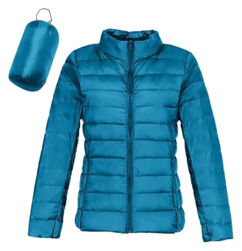 SIYAN Chaqueta De Invierno, Chaqueta De Entretiempo For Mujer, Chaqueta Acolchada Ligera, Chaqueta Cálida De Invierno, Cremallera De Otoño, Chaqueta Acolchada, Abrigo Acolchado(Blue,L)
